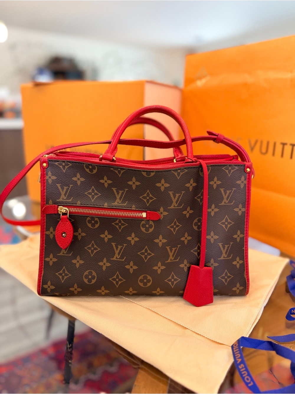 Louis Vuitton Popincourt PM Red Trim